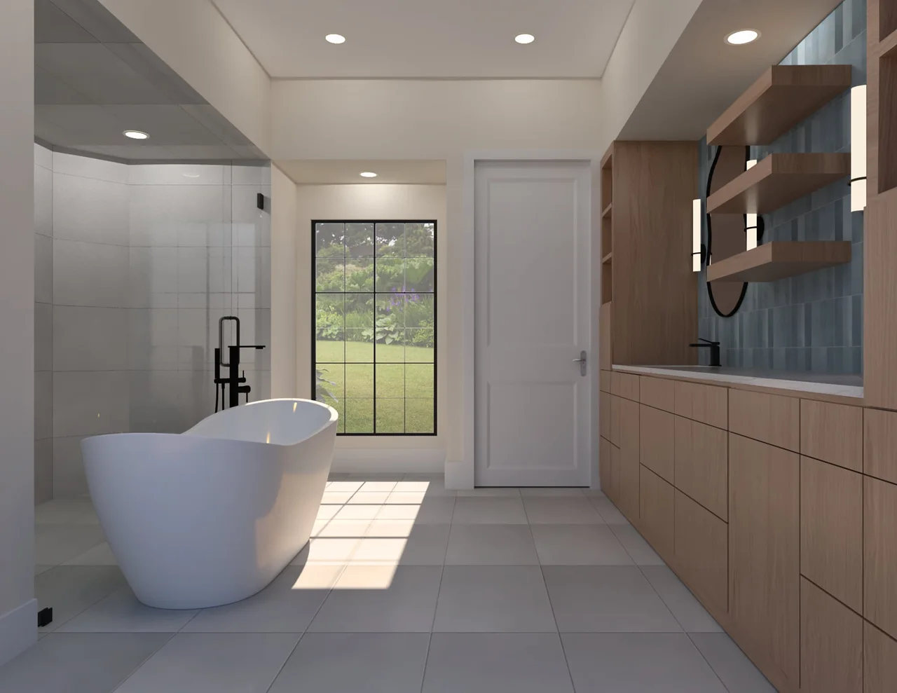 Primary bath 3D rendering